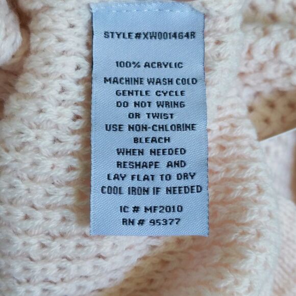 Sanctuary loose knit light pink cowl turtleneck sweater NWT, oversized S - Picture 8 of 9